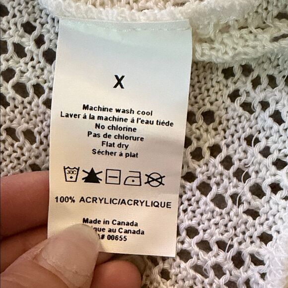 Cream Open Knit Cardigan cropped - Picture 6 of 6